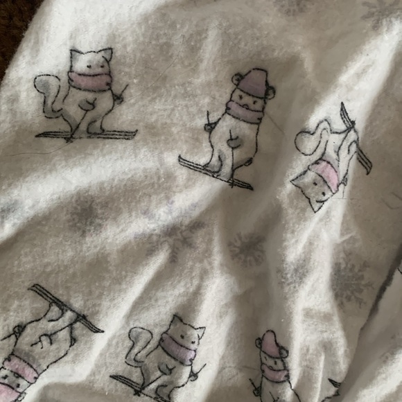 White with cat print PJ top - Picture 2 of 2